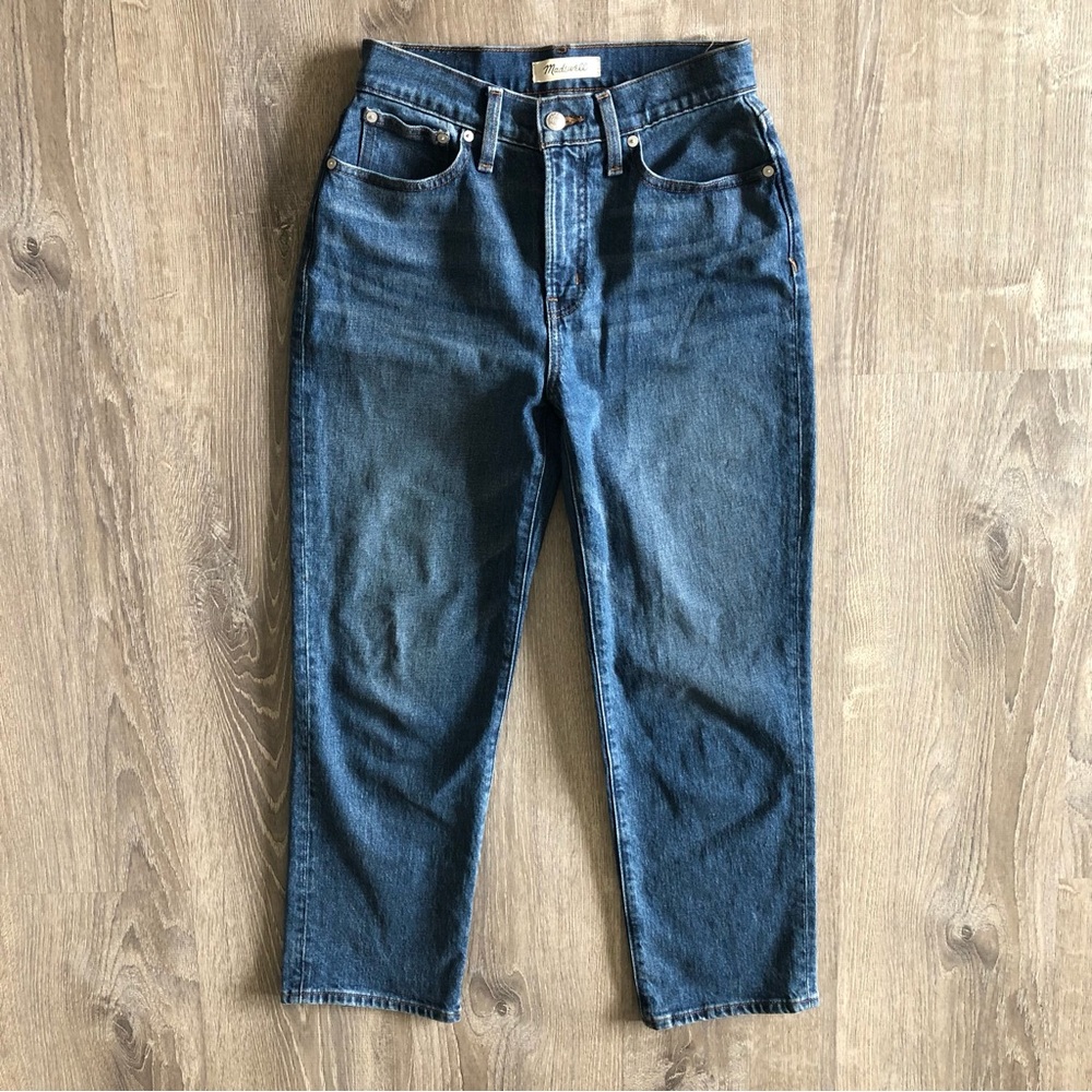Madewell the perfect vintage straight jean petite denim mayfield wash high rise